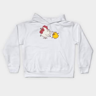 Mom and litle chiken Kids Hoodie